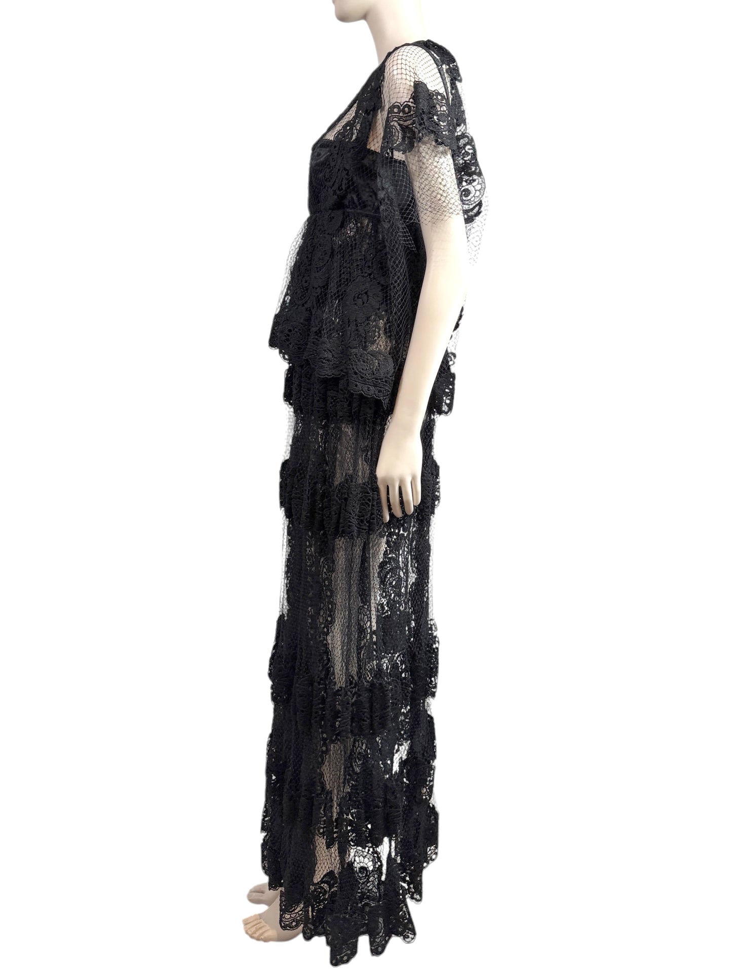 Dolce and Gabbana Spring 2014 Look 46 Black lace maxi dress