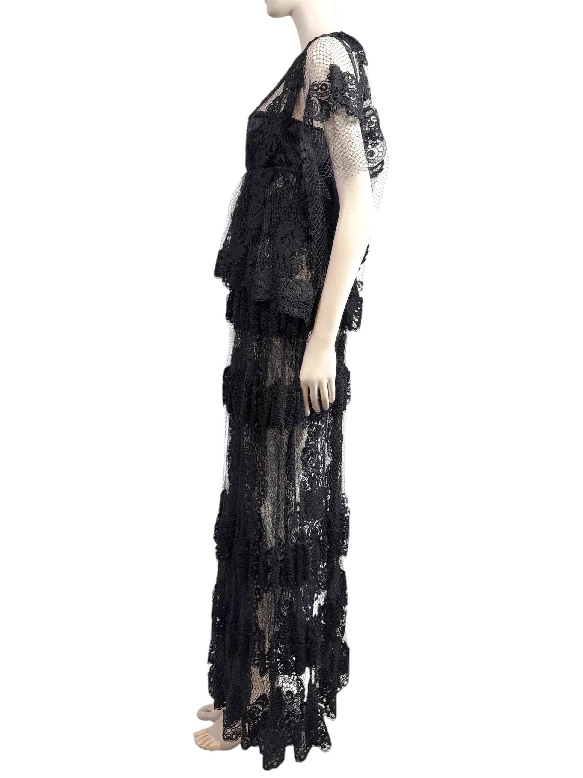 Dolce and Gabbana Spring 2014 Look 46 Black lace maxi dress