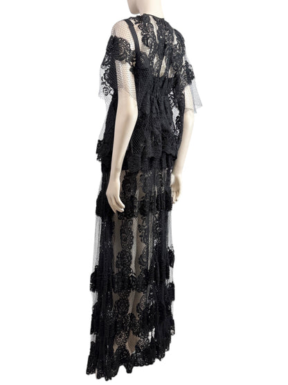 Dolce and Gabbana Spring 2014 Look 46 Black lace maxi dress