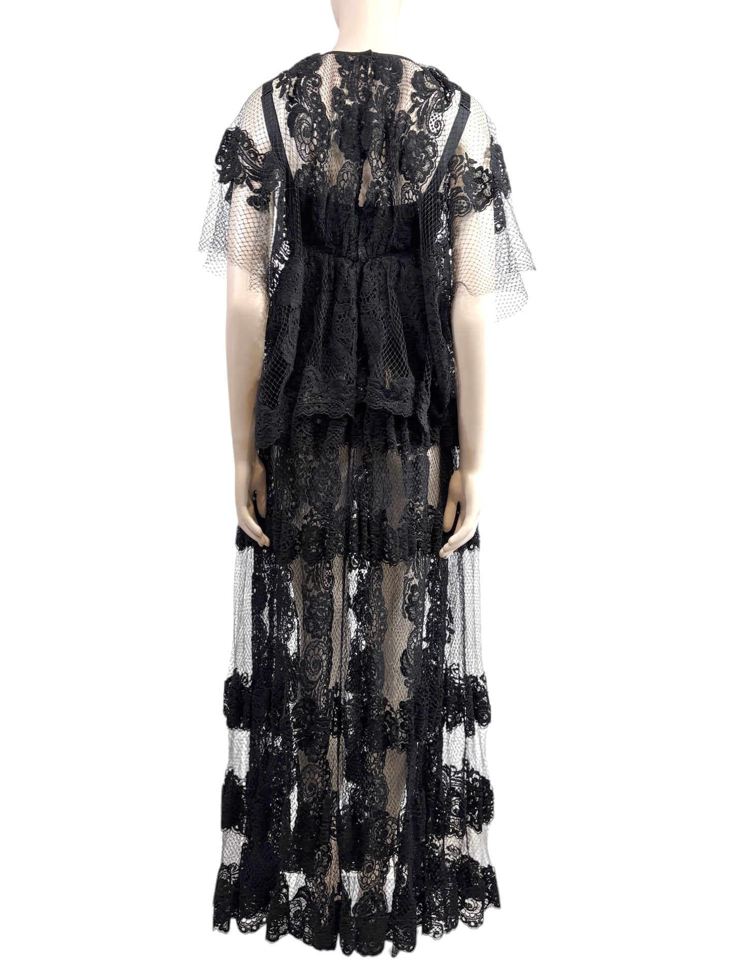 Dolce and Gabbana Spring 2014 Look 46 Black lace maxi dress