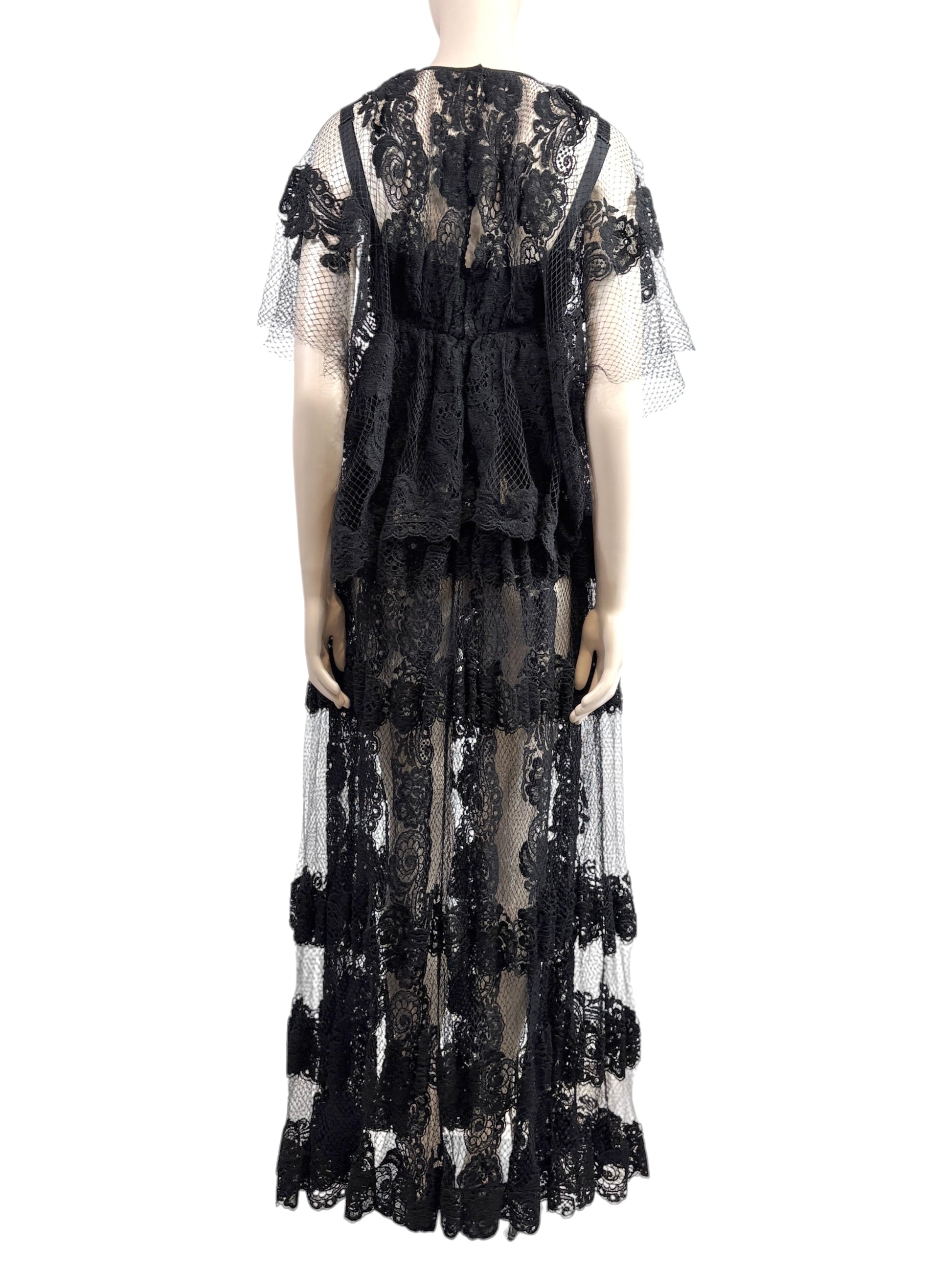 Dolce and Gabbana Spring 2014 Look 46 Black lace maxi dress