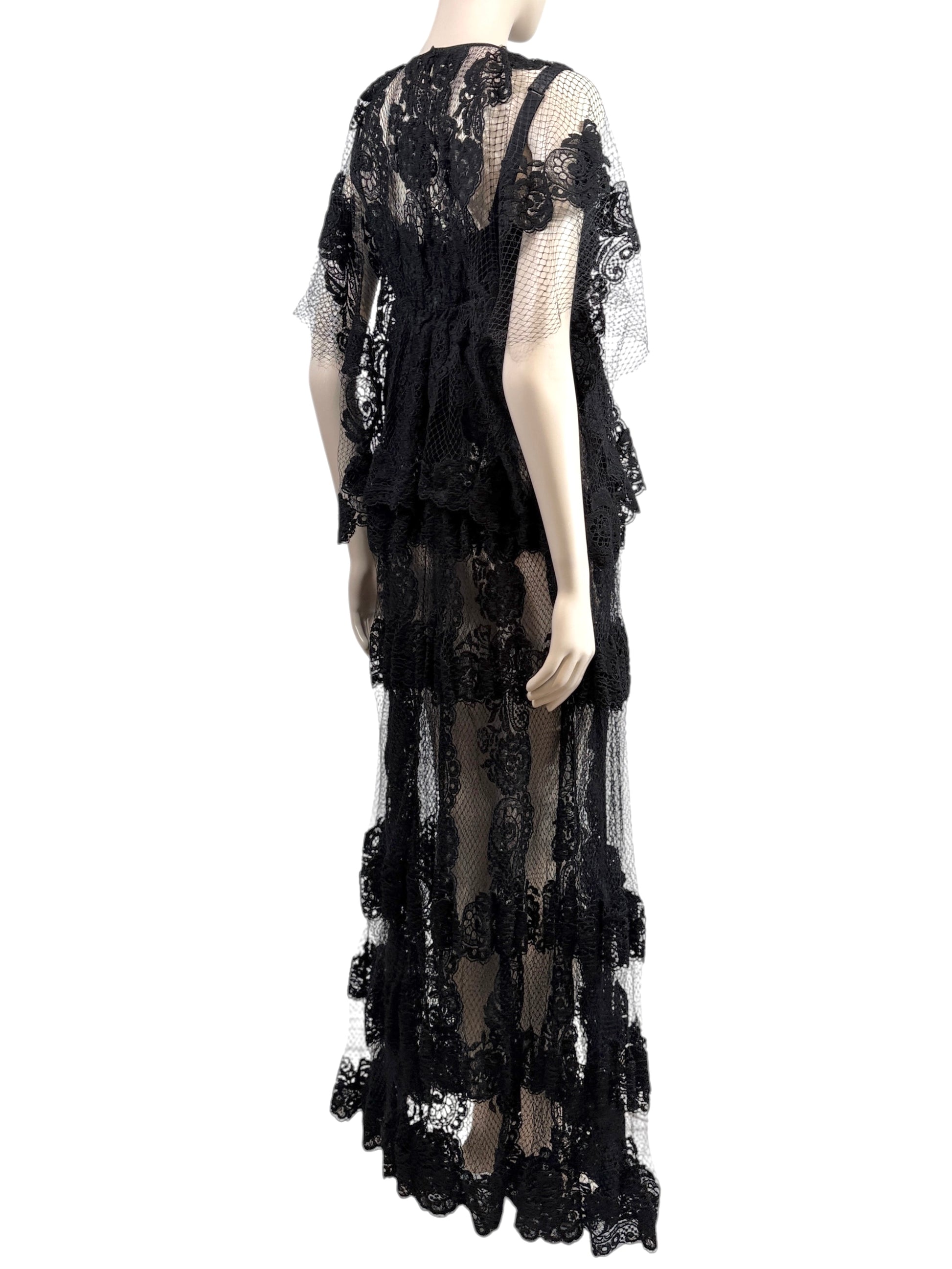 Dolce and Gabbana Spring 2014 Look 46 Black lace maxi dress