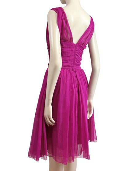 Dolce and Gabbana fuchsia silk crepe dress
