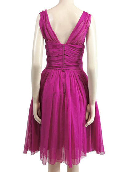 Dolce and Gabbana fuchsia silk crepe dress