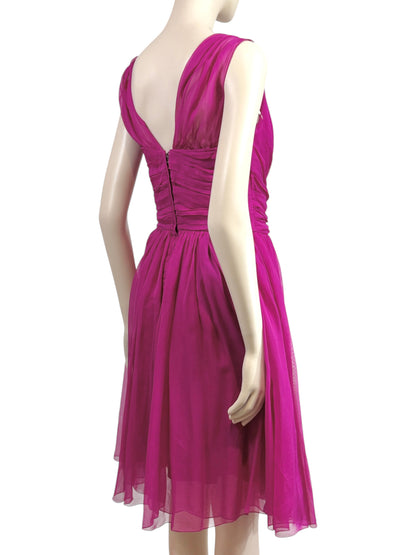 Dolce and Gabbana fuchsia silk crepe dress