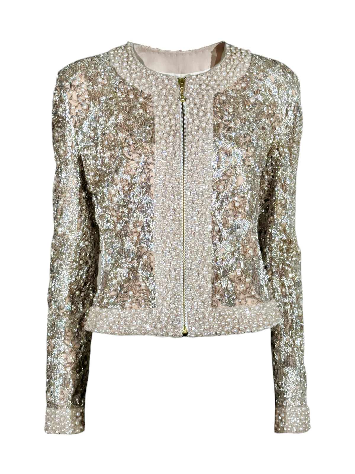 Elie Saab Pink beaded cropped jacket