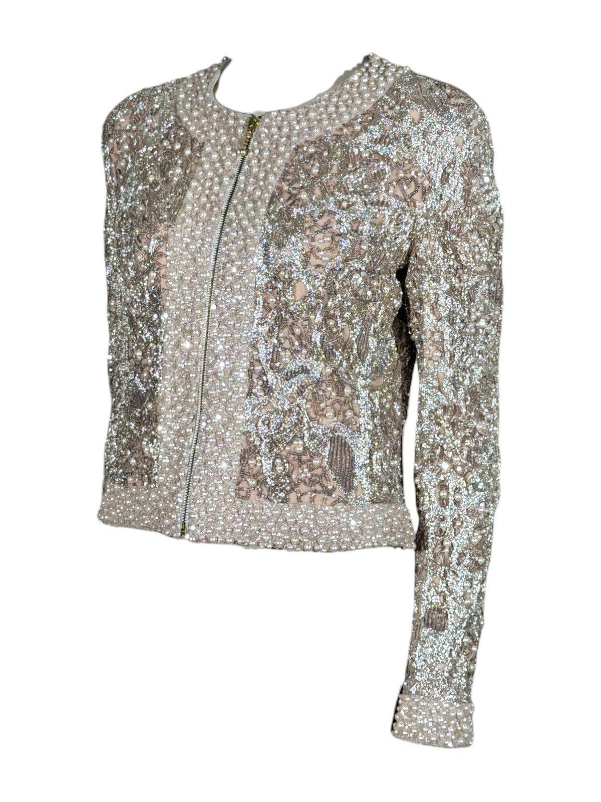 Elie Saab Pink beaded cropped jacket