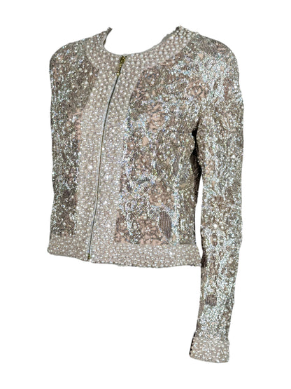 Elie Saab Pink beaded cropped jacket