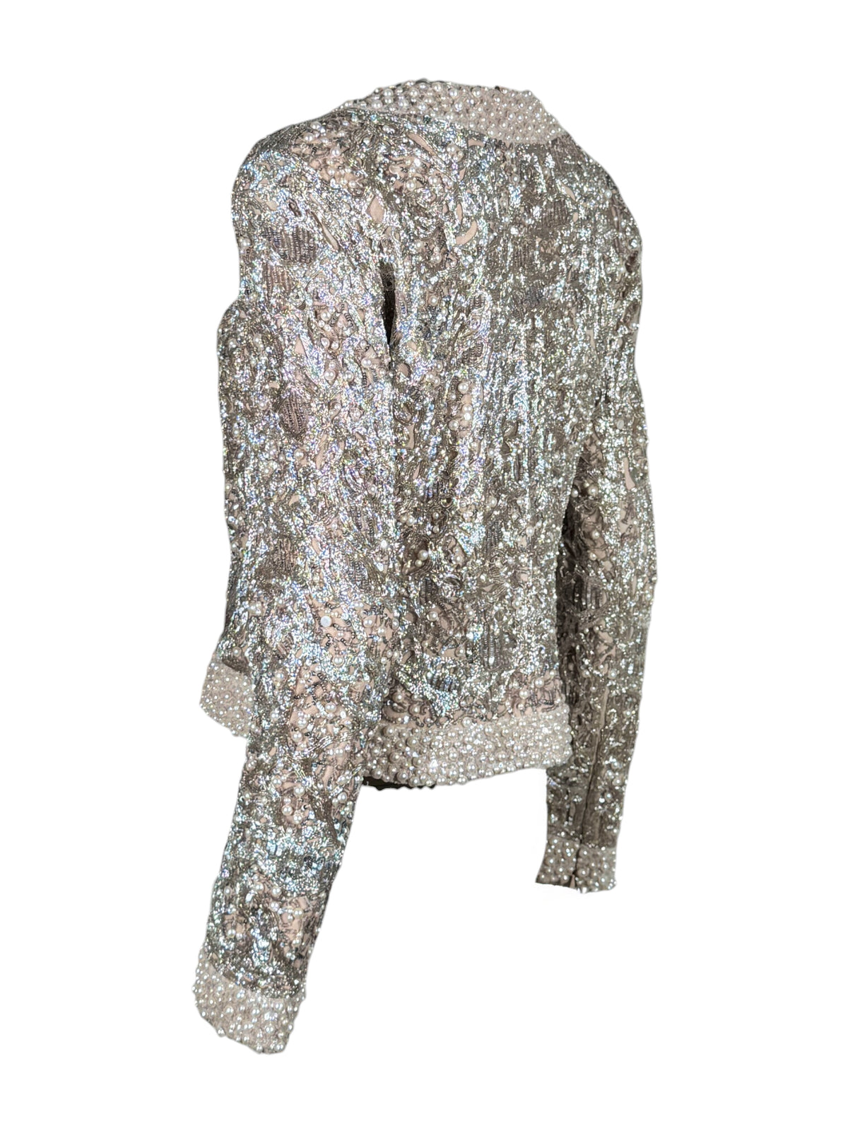 Elie Saab Pink beaded cropped jacket