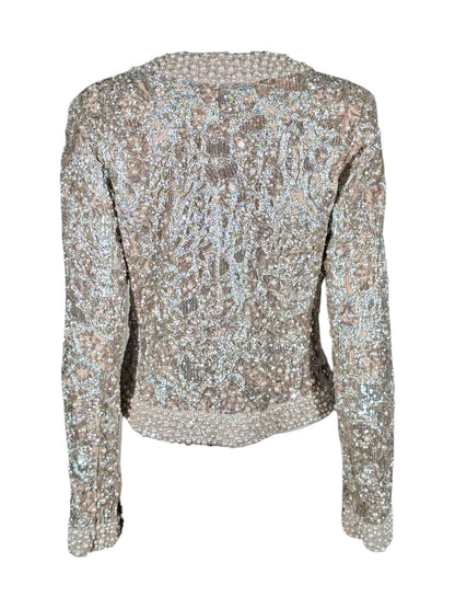 Elie Saab Pink beaded cropped jacket