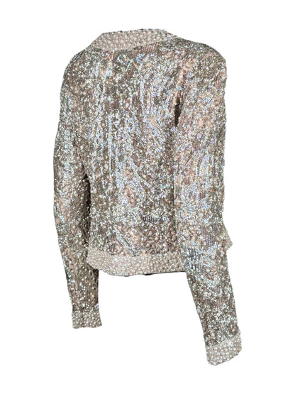 Elie Saab Pink beaded cropped jacket