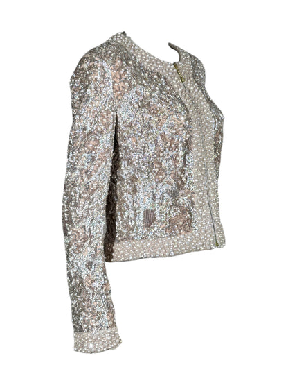 Elie Saab Pink beaded cropped jacket
