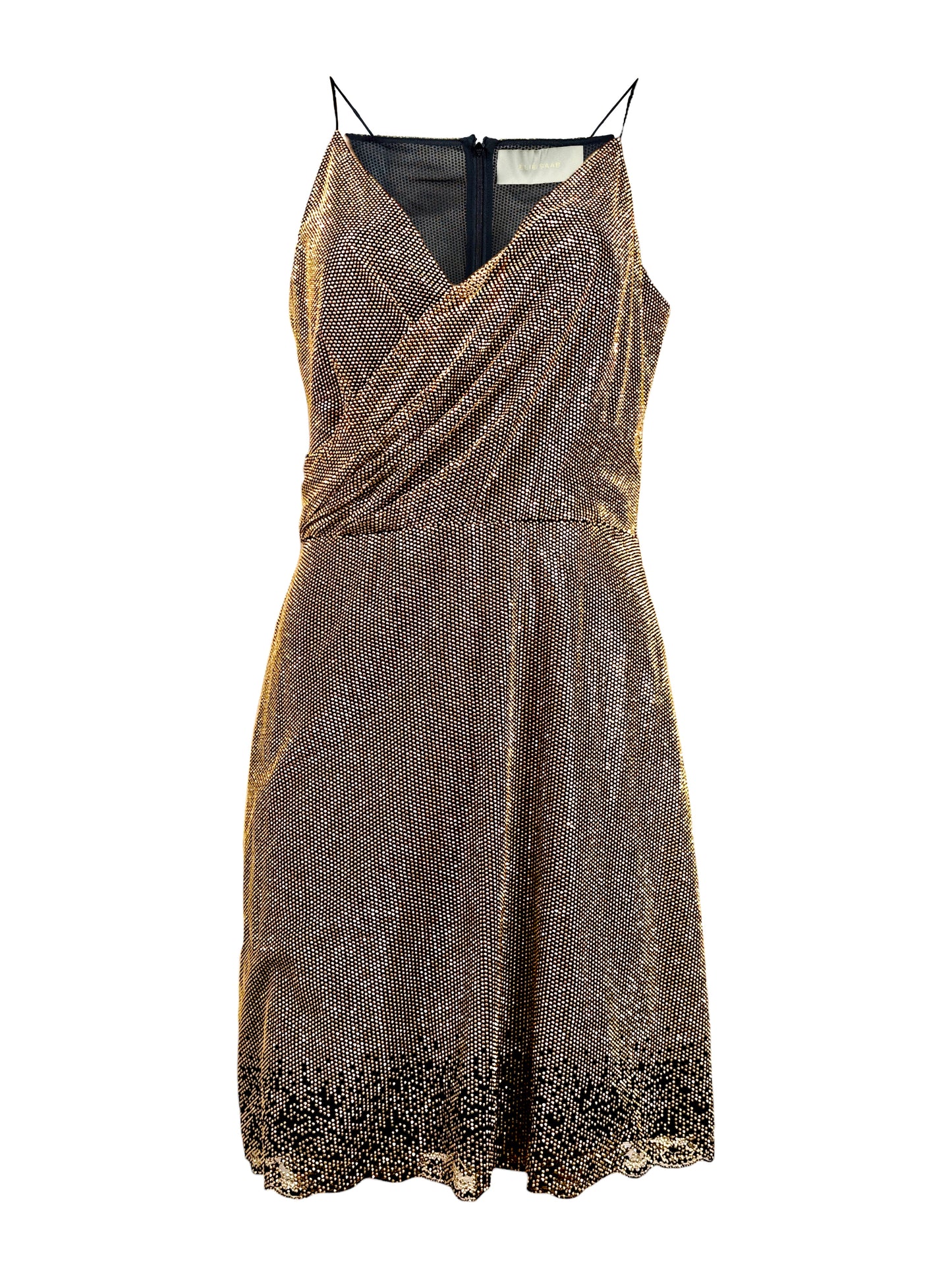 Elie Saab Prefall 2022 Black gold crystal dress