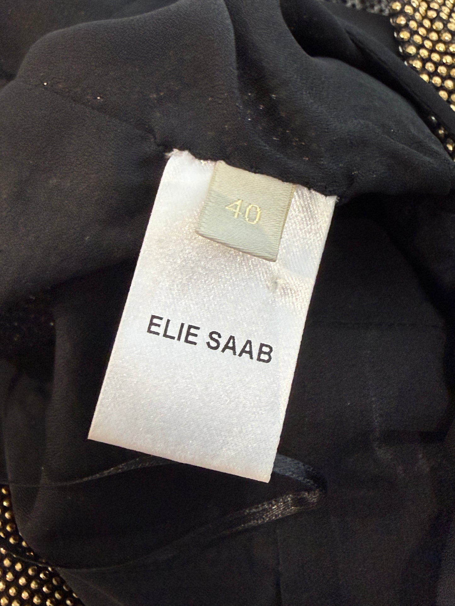 Elie Saab Prefall 2022 Black gold crystal dress