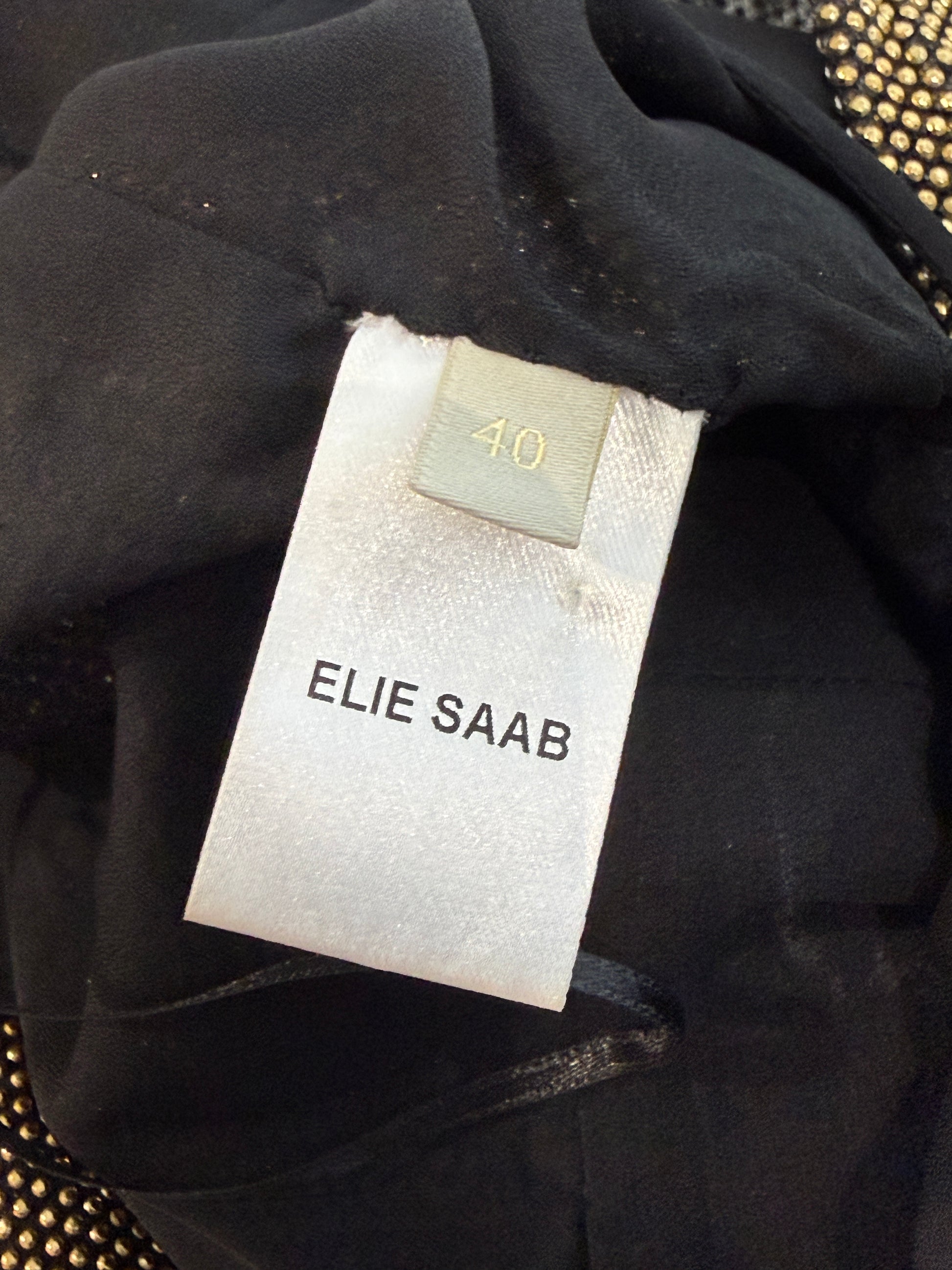Elie Saab Prefall 2022 Black gold crystal dress
