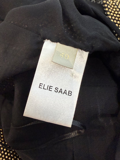 Elie Saab Prefall 2022 Black gold crystal dress