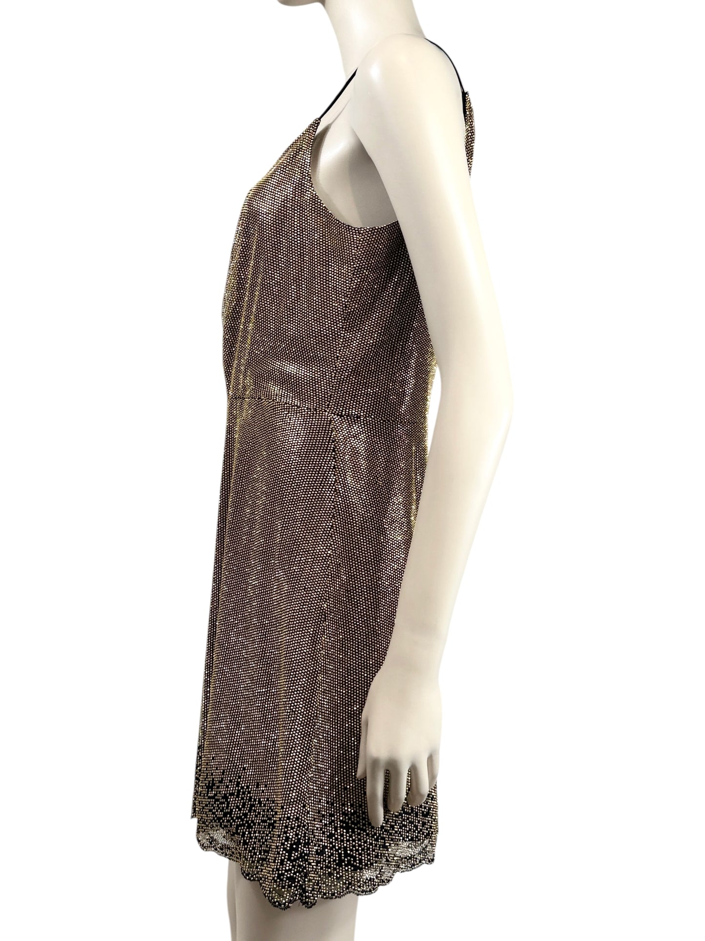 Elie Saab Prefall 2022 Black gold crystal dress