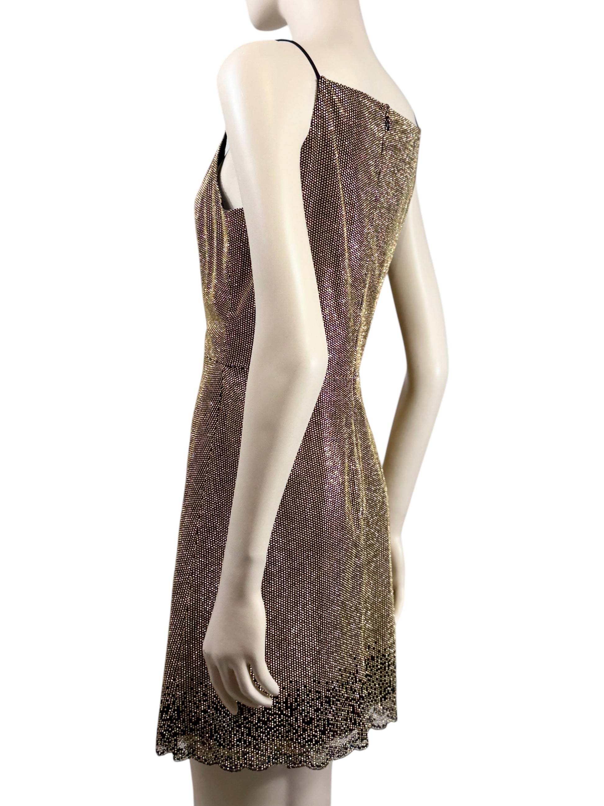 Elie Saab Prefall 2022 Black gold crystal dress