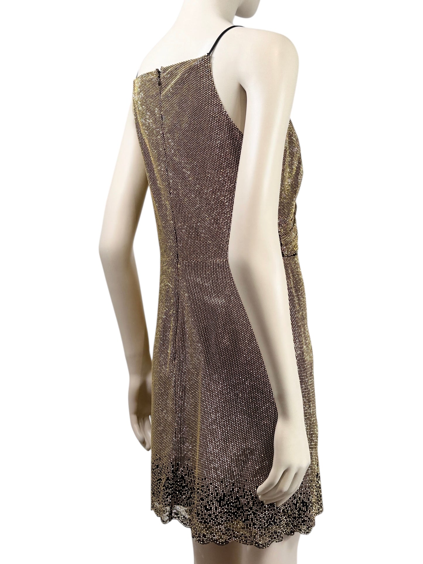 Elie Saab Prefall 2022 Black gold crystal dress