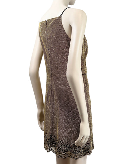 Elie Saab Prefall 2022 Black gold crystal dress