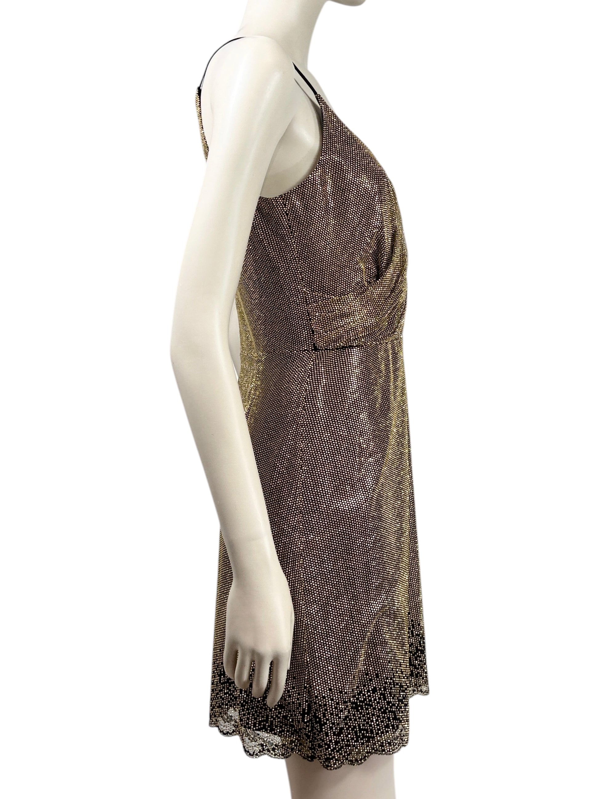Elie Saab Prefall 2022 Black gold crystal dress