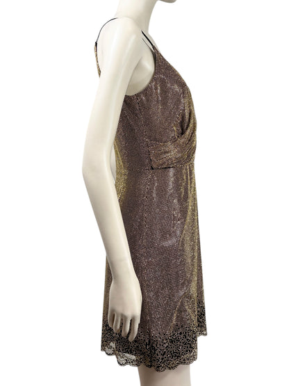 Elie Saab Prefall 2022 Black gold crystal dress