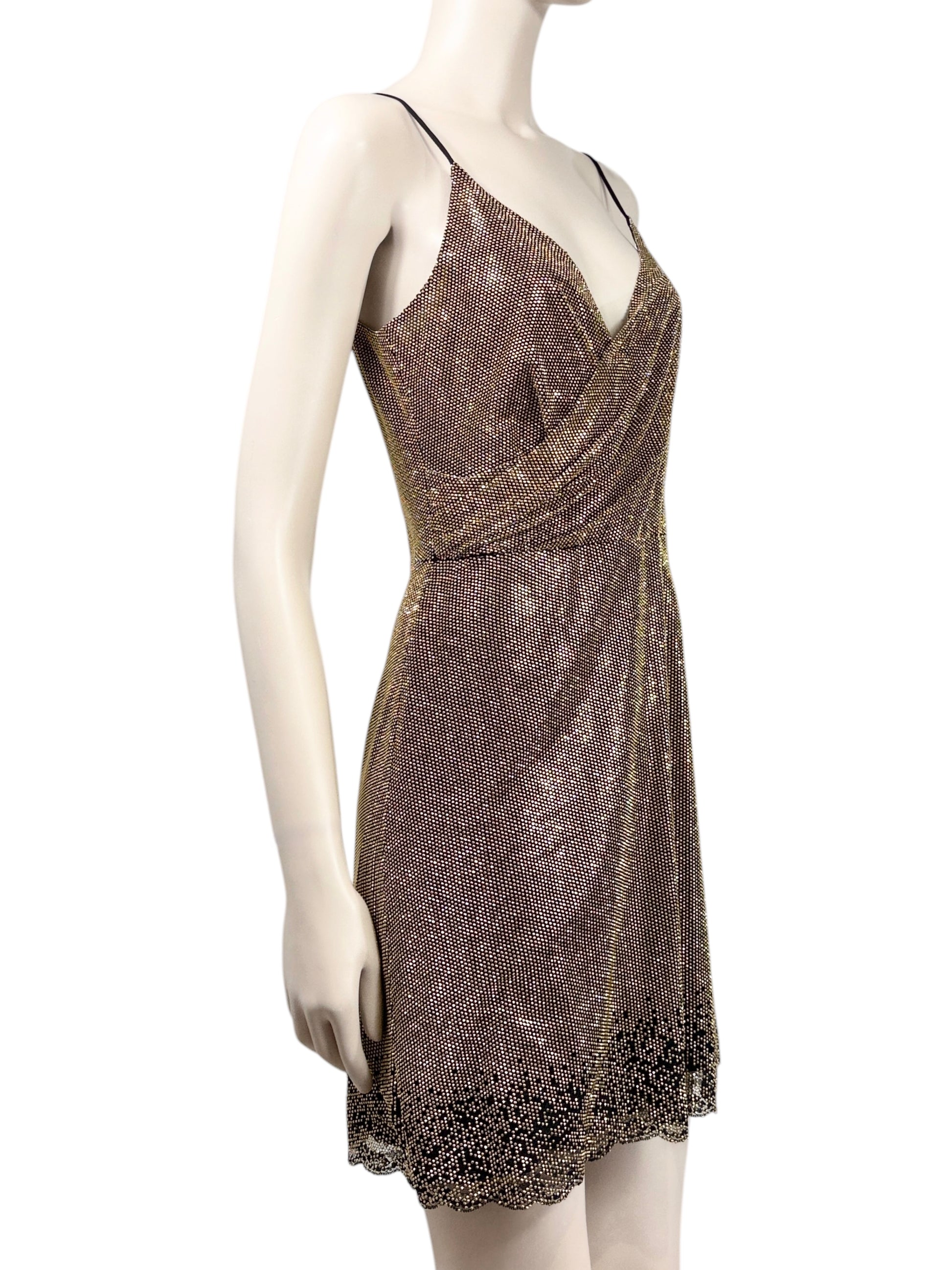 Elie Saab Prefall 2022 Black gold crystal dress