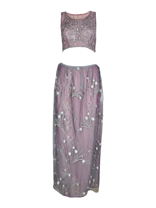 Emanuel Ungaro Couture Spring 1999 Purple embroidered tulle ensemble