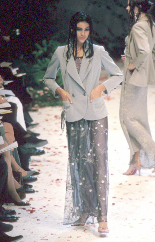 Emanuel Ungaro Couture Spring 1999 Purple embroidered tulle ensemble