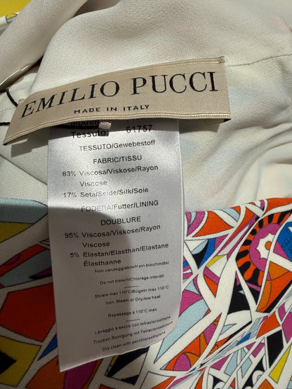 Emilio Pucci - Long dress in multicoloured viscose jersey, gold metal chain fastening