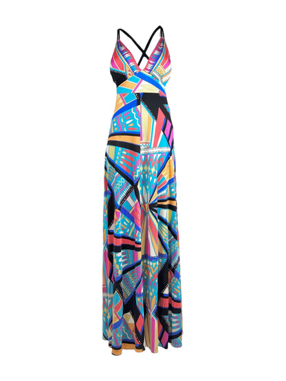 Emilio Pucci 2018 Maxi printed geometric jersey dress