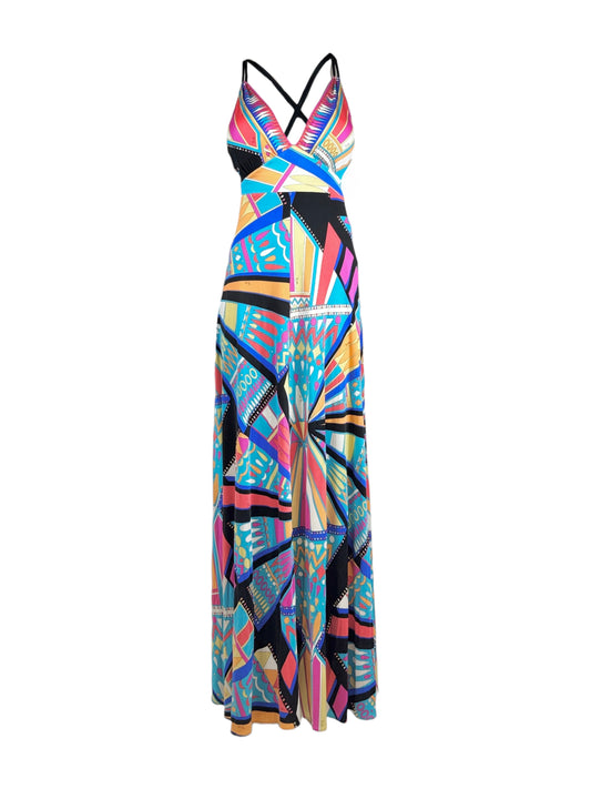 Emilio Pucci 2018 Maxi printed geometric jersey dress