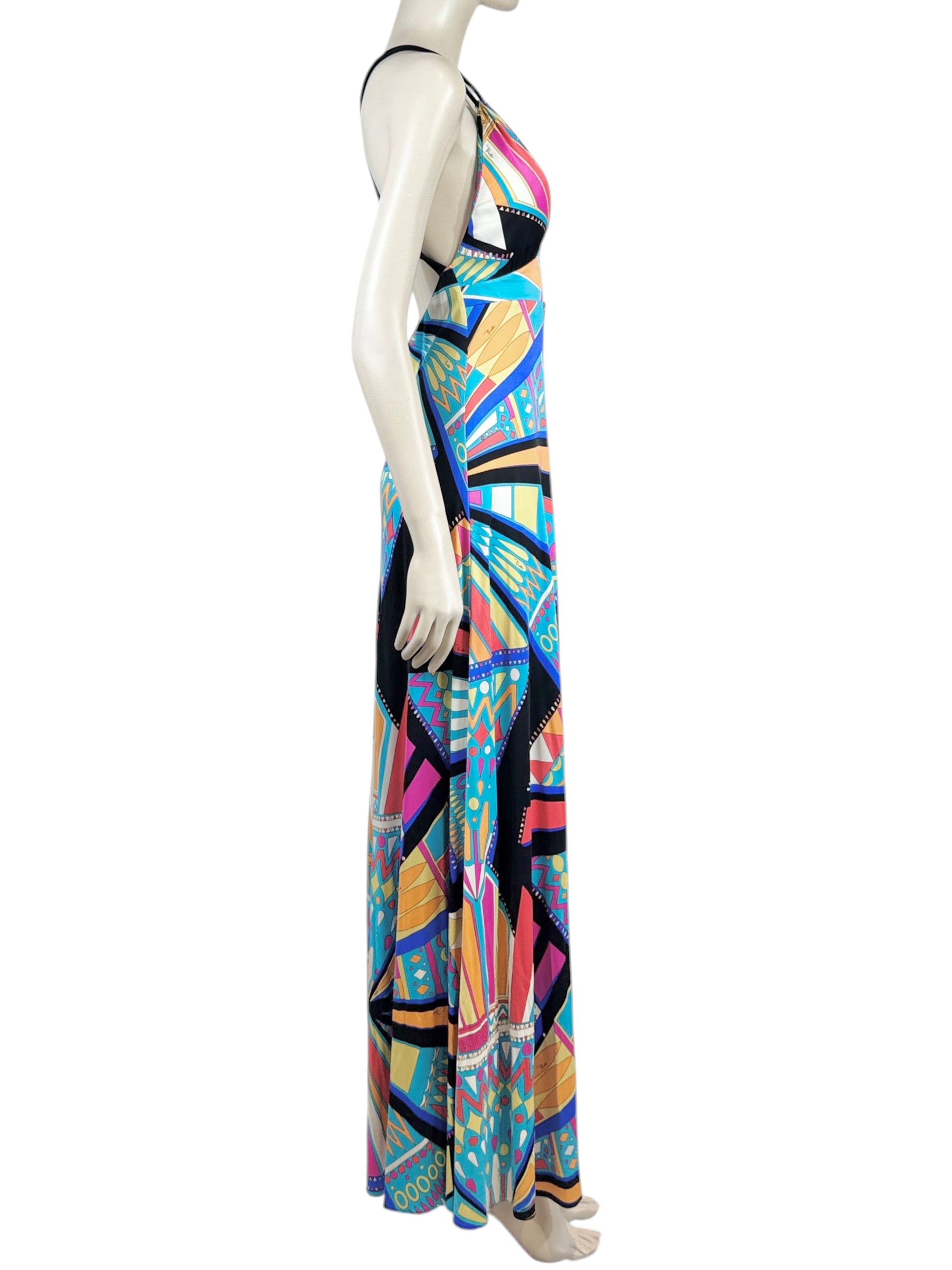 Emilio Pucci 2018 Maxi printed geometric jersey dress