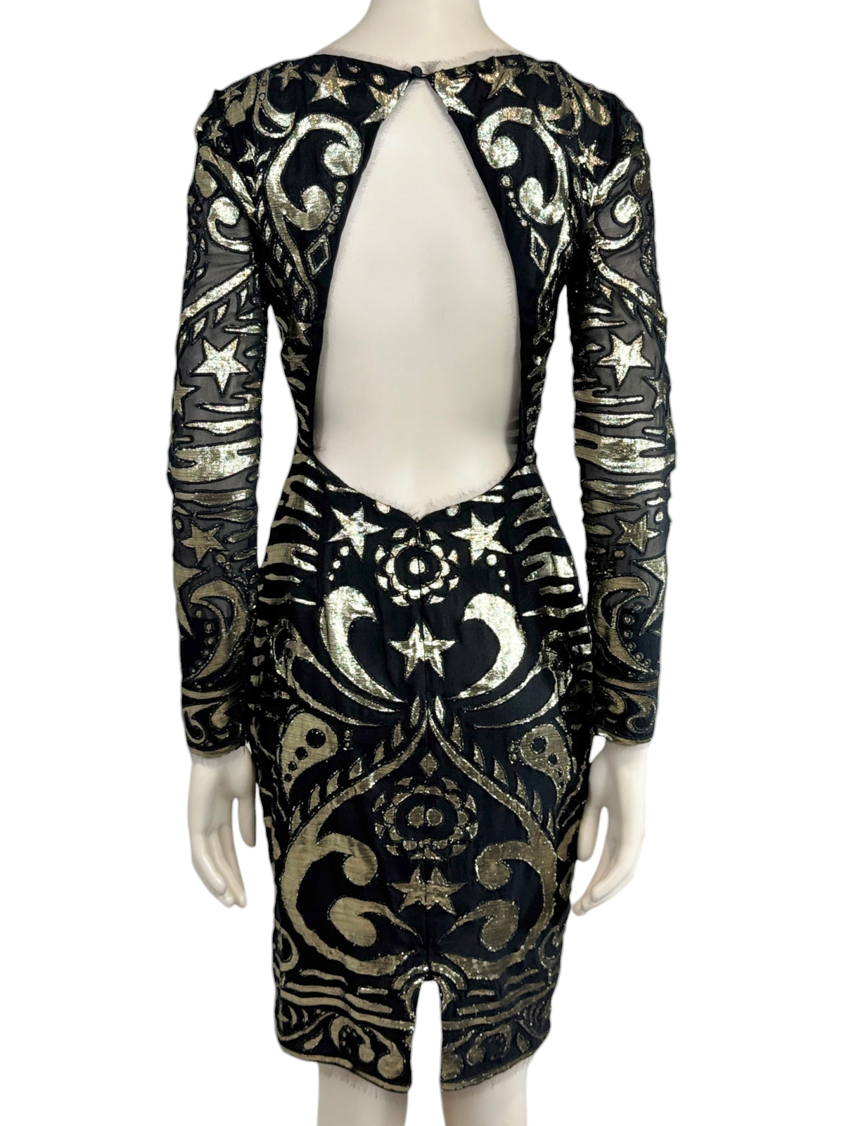 Emilio Pucci Peter Dundas Prefall 2012 Look 24 black gold chiffon dress