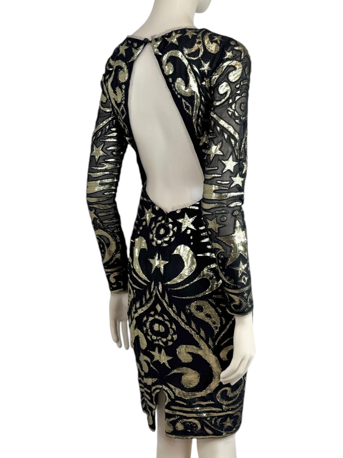 Emilio Pucci Peter Dundas Prefall 2012 Look 24 black gold chiffon dress