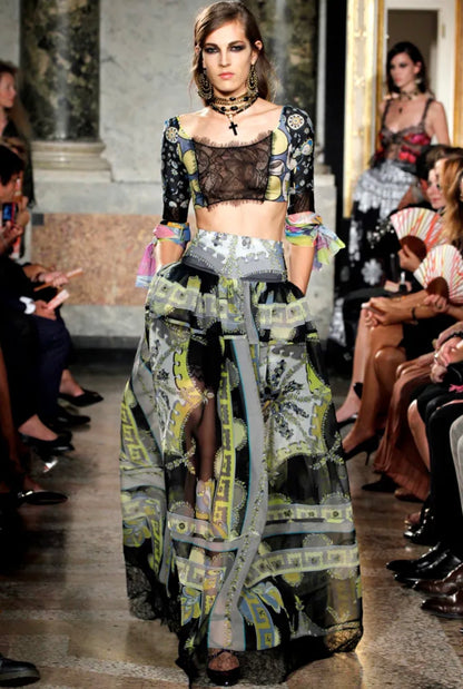 Emilio Pucci Peter Dundas Spring 2012 Look 2 Maxi printed organza skirt