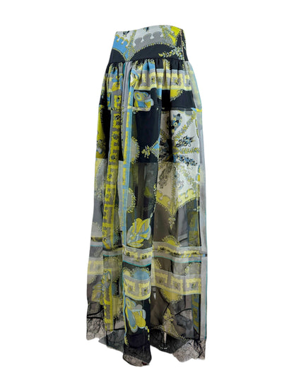 Emilio Pucci Peter Dundas Spring 2012 Look 2 Maxi printed organza skirt