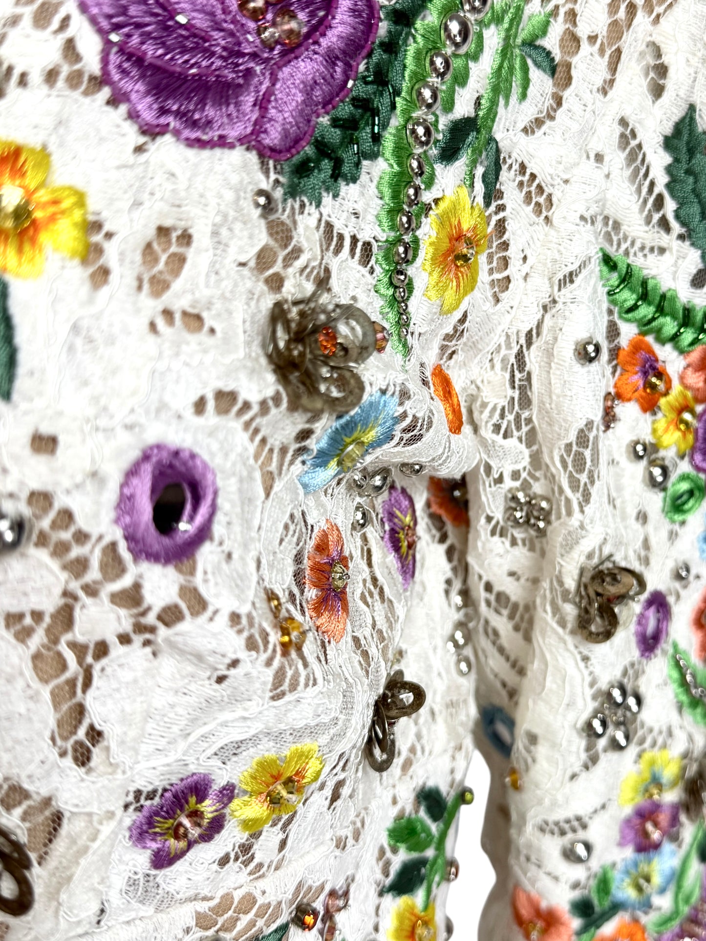 Emilio Pucci Peter Dundas Spring 2015 Look 1 Guipure lace floral dress