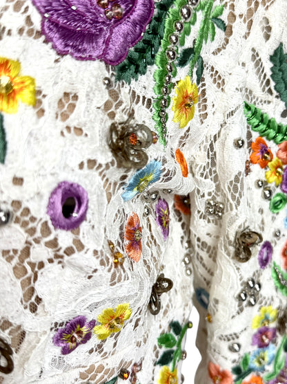 Emilio Pucci Peter Dundas Spring 2015 Look 1 Guipure lace floral dress