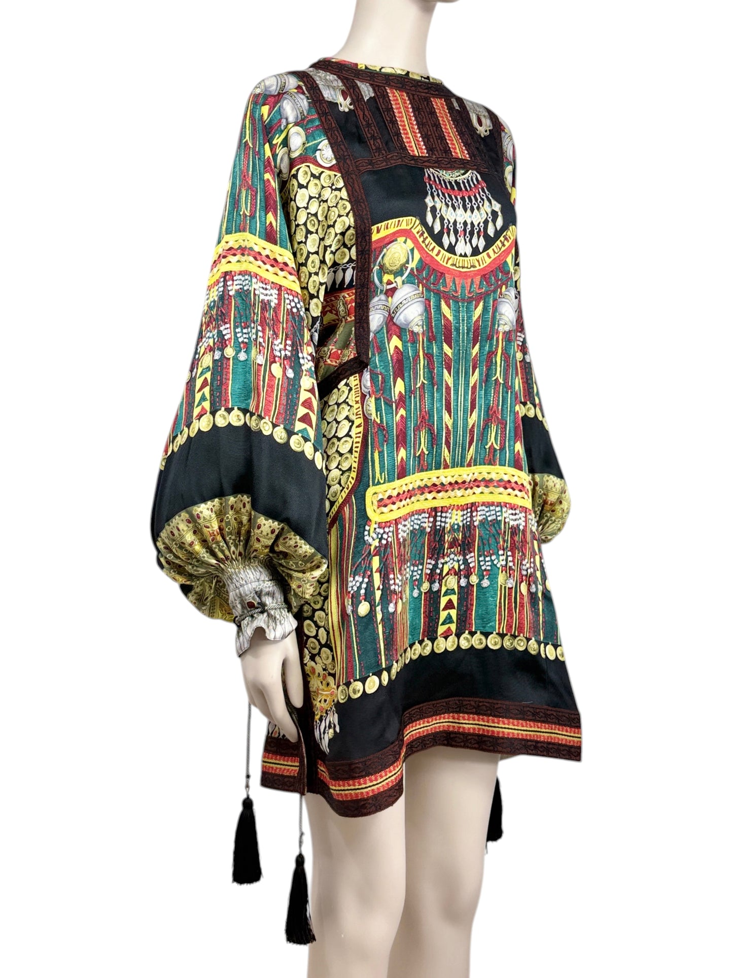 Etro Spring 2017 Look 29 Printed silk tassel dress