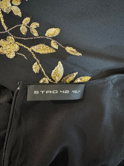 Etro Spring 2019 Mini silk cape dress embroidered