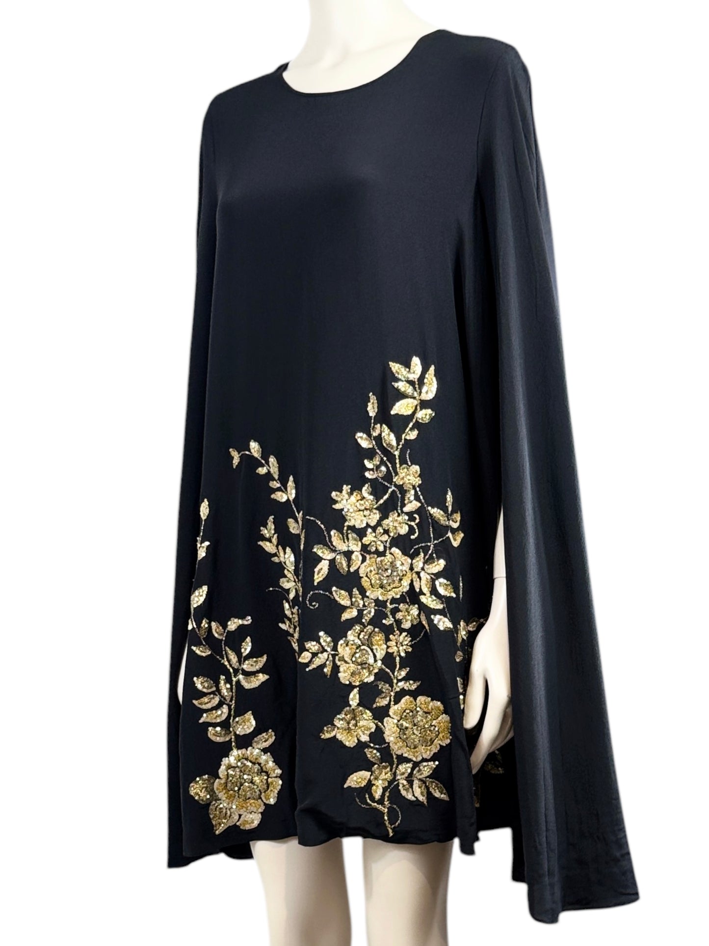 Etro Spring 2019 Mini silk cape dress embroidered