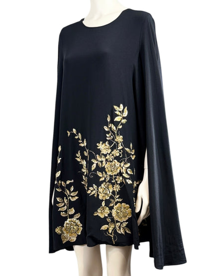 Etro Spring 2019 Mini silk cape dress embroidered