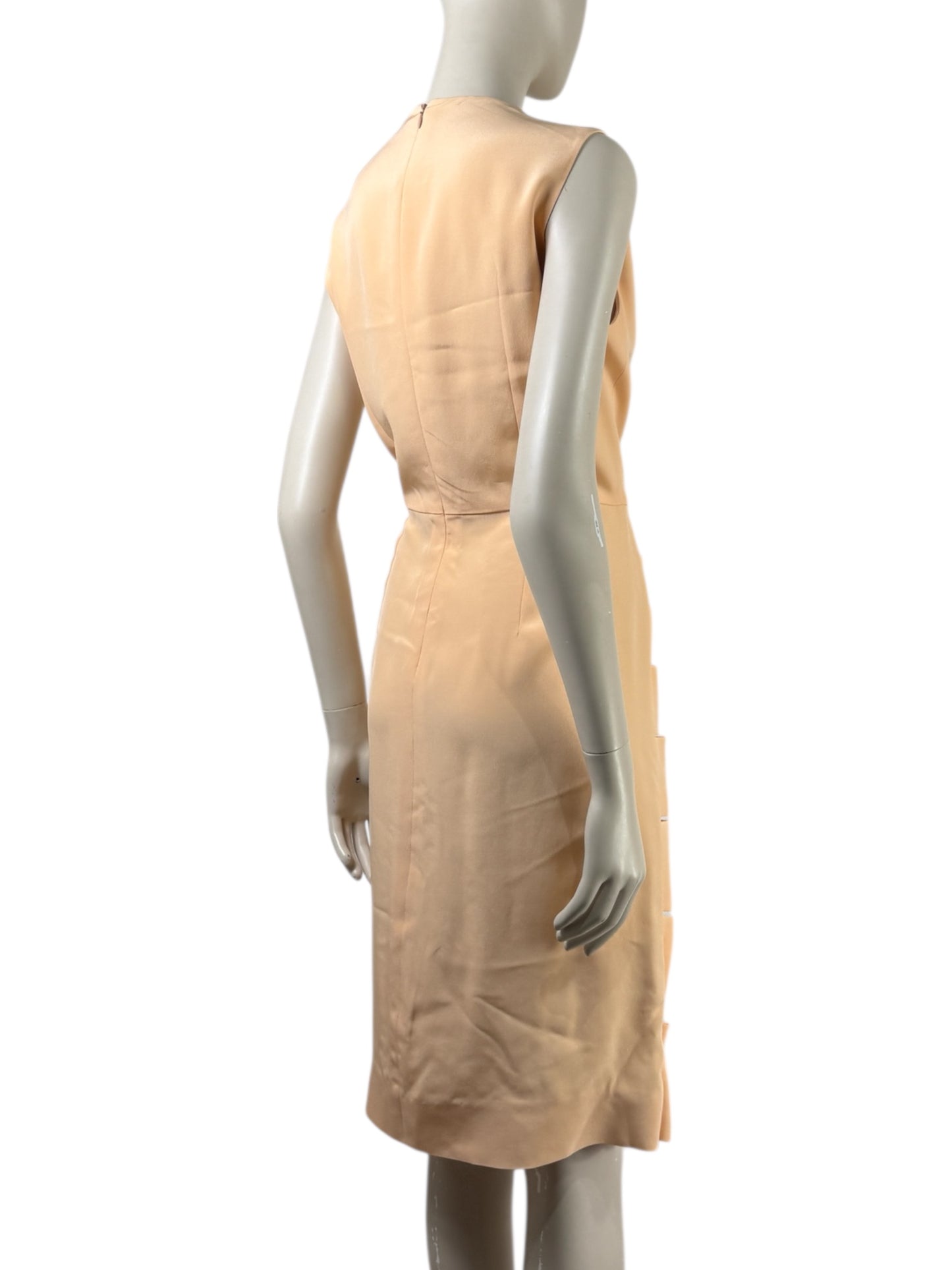 Fendi  Karl Lagerfeld & Silvia Venturini Fendi - Spring/Summer 2013  - Sleeveless dress in apricot viscose and silk 6
