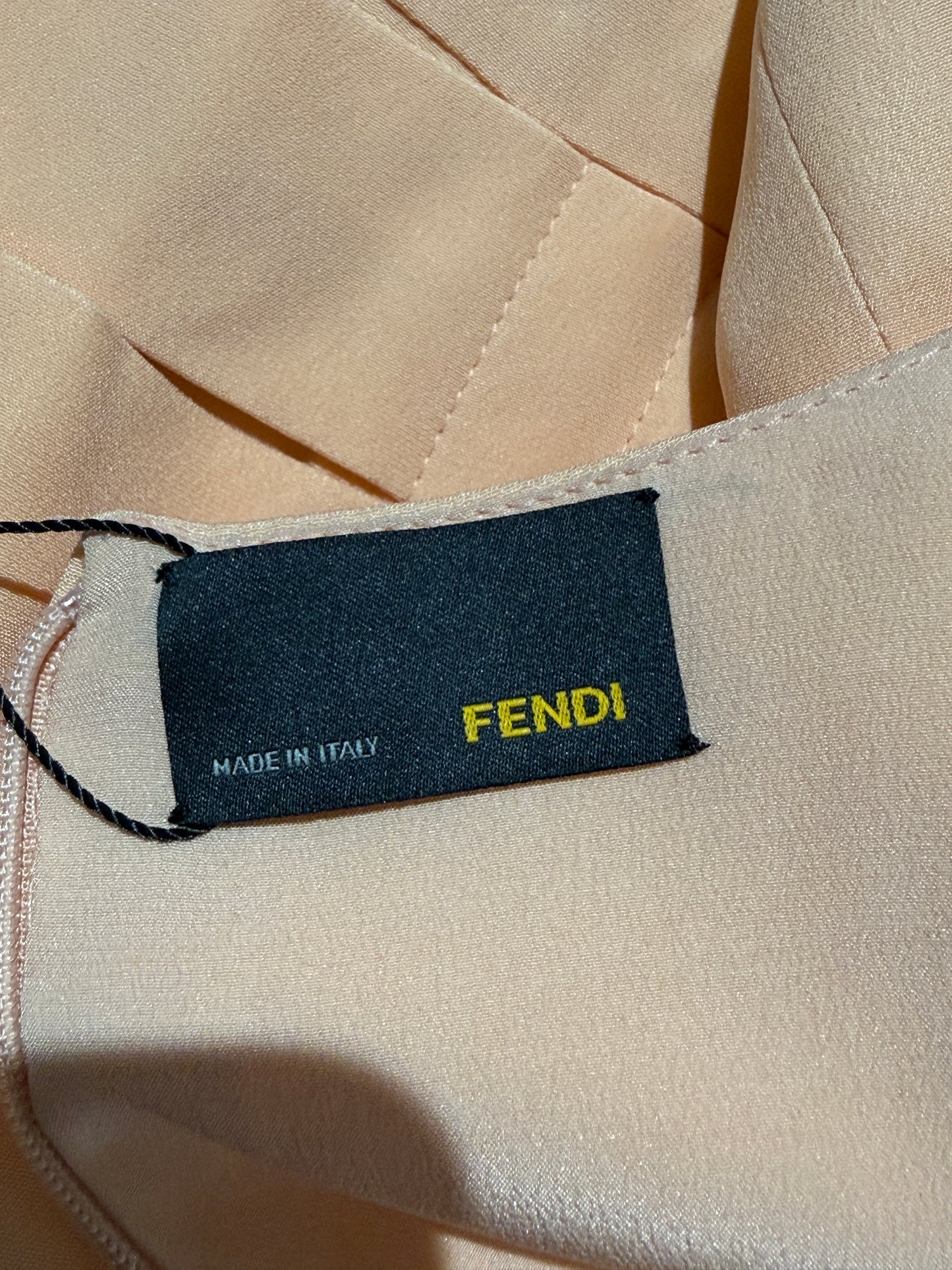 Fendi  Karl Lagerfeld & Silvia Venturini Fendi - Spring/Summer 2013  - Sleeveless dress in apricot viscose and silk 8