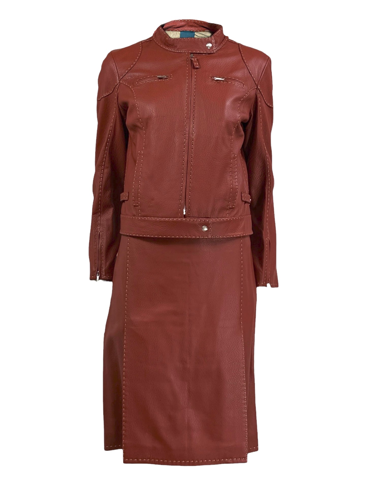 Fendi Selleria graind leither suit