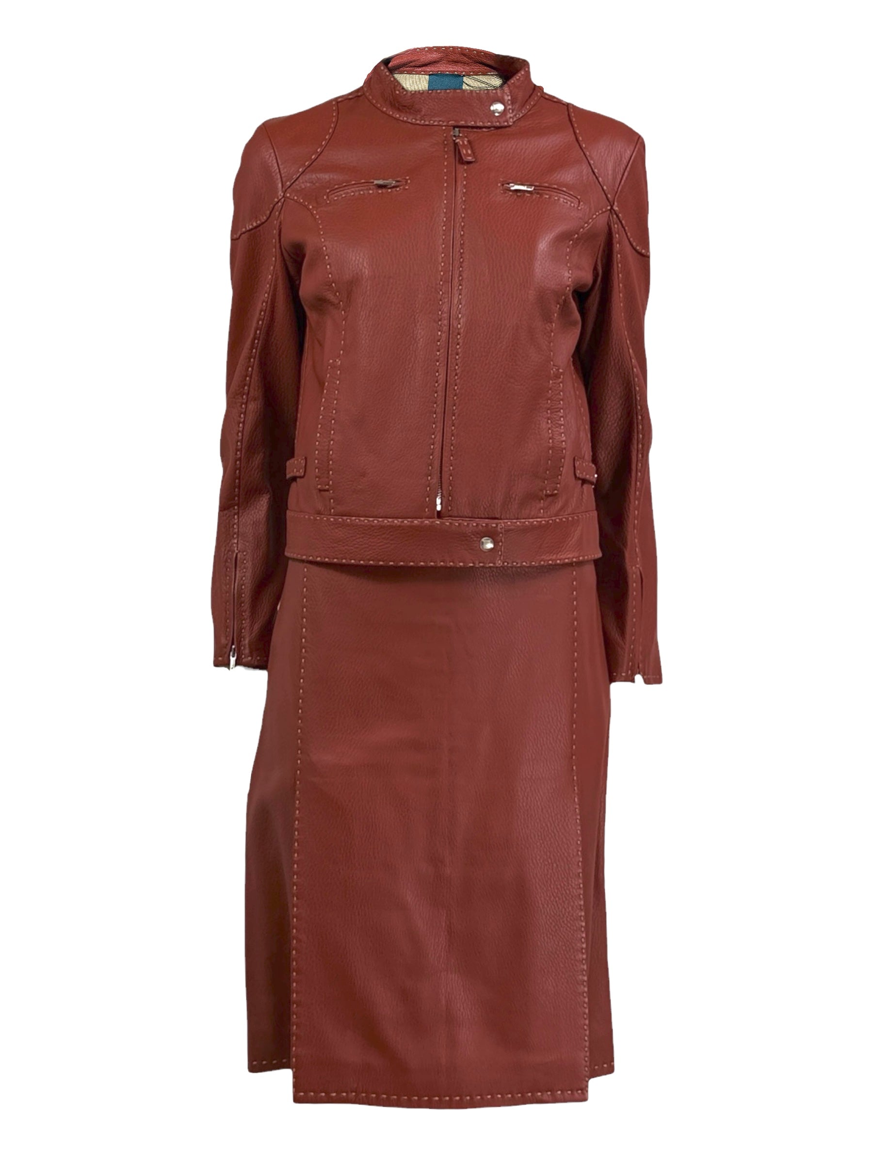 Fendi Selleria graind leither suit