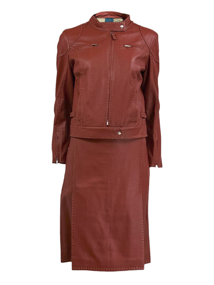 Fendi Selleria graind leither suit