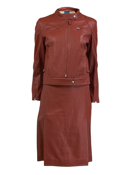 Fendi Selleria graind leither suit