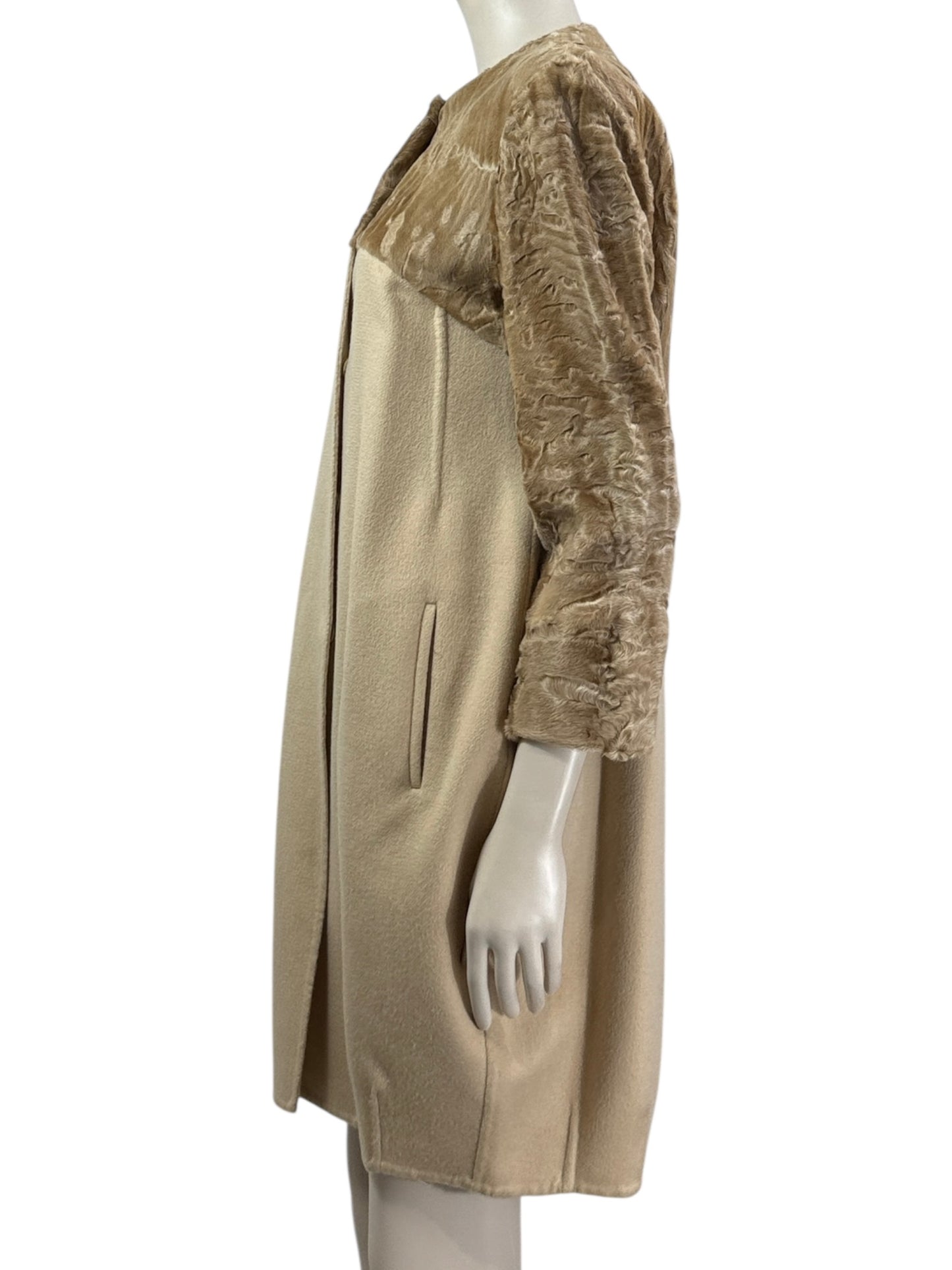 Fendi cashmere astrakan coat